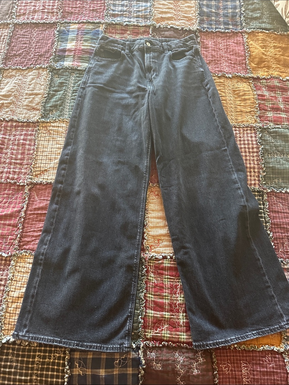 American Eagle Outfitters Dark Blue Wide Leg Jeans